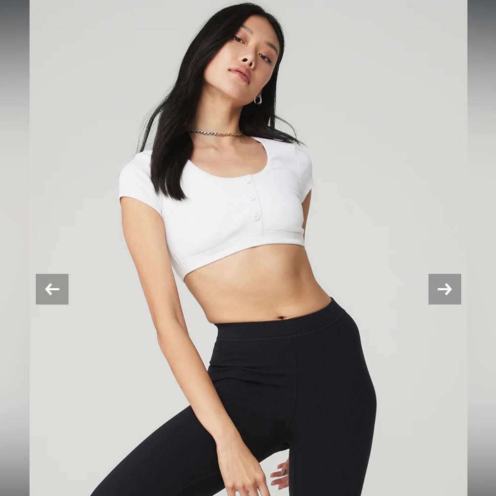 Alo Yoga Blissful Henley Bra Top